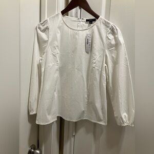 J CREW Elegant White Women's Top with back zipper.